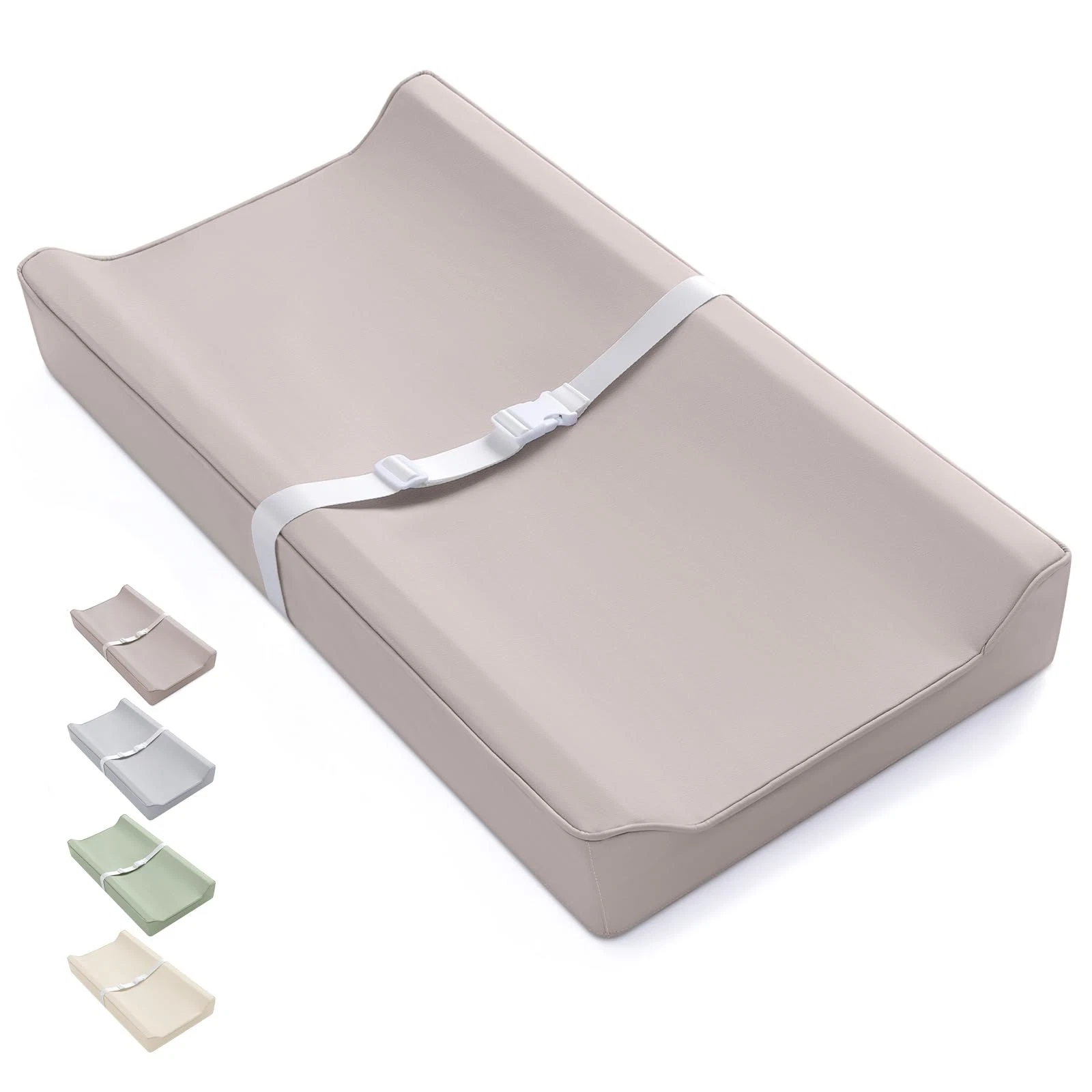 Blissful Diary Vegan Leather Baby Changing Pad with Waterproof Standard Taupe