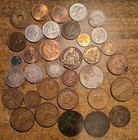 1855-1977 Lot Of 34 Coins From China India Italy Canada Netherlands Mexico etc