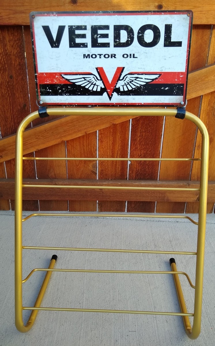Sinclair Veedol Tydol Oilzum 12 Quart Motor Oil Can Display Rack