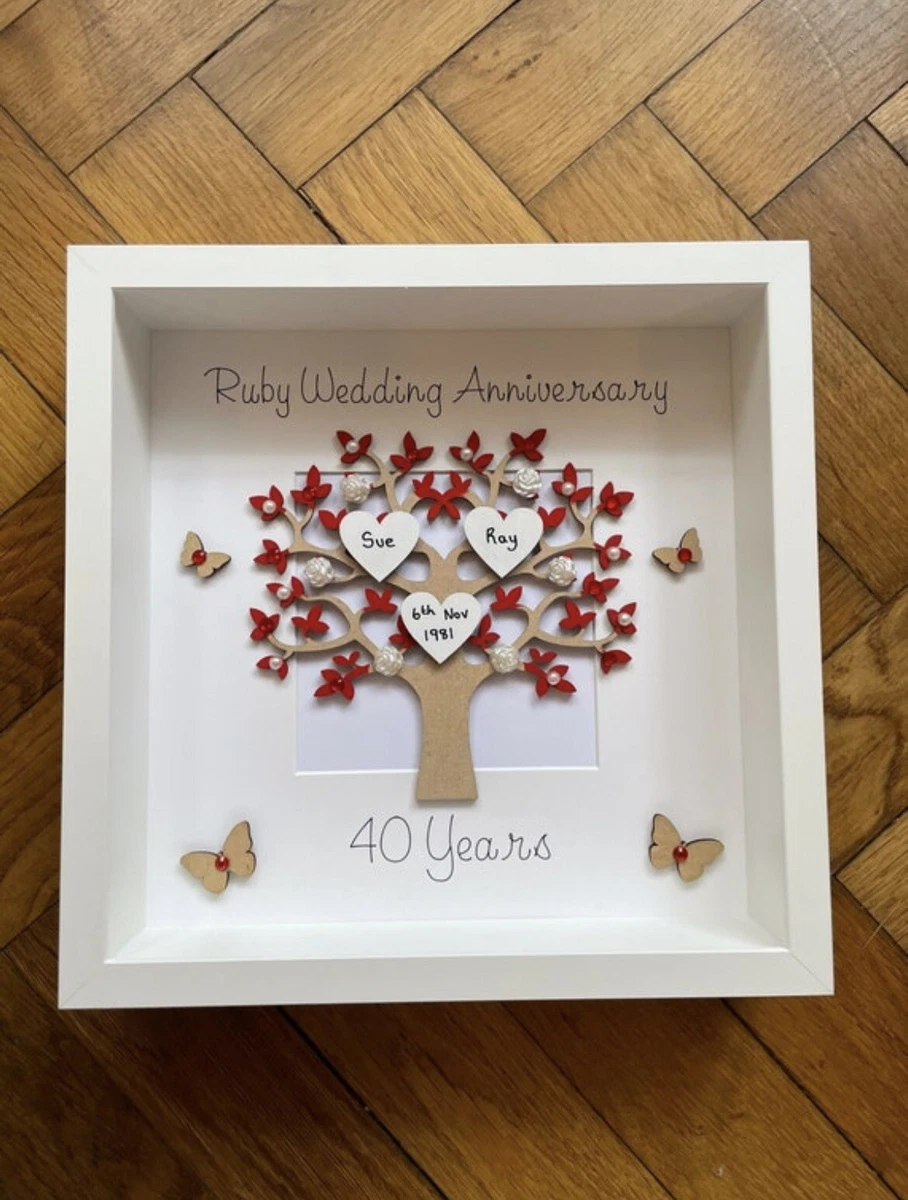 Ruby Wedding Anniversary Gift Ruby Wedding Anniversary Frame Ruby Wedding