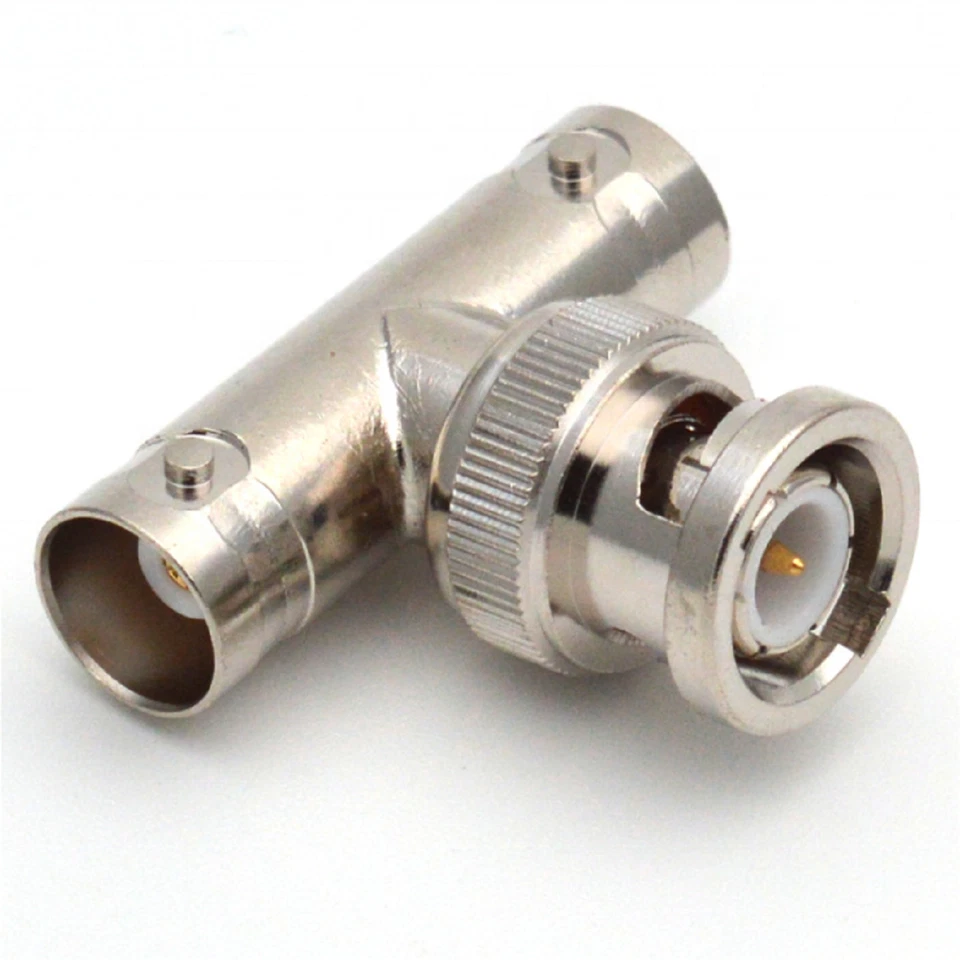 10pc BNC male to dual BNC female adapter T Shape Coaxial Connector RG59 and RG58 - Image 2 of 4
