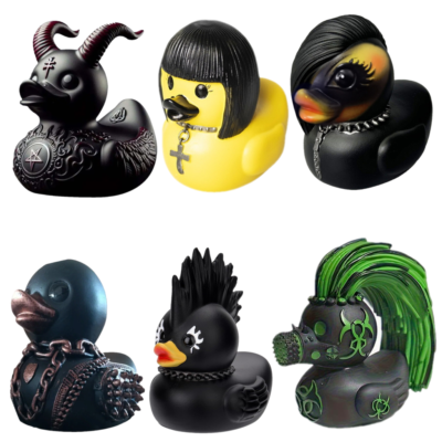 Black Rubber Duck Resin Ducks Funny Satan Ducks Rock Duck