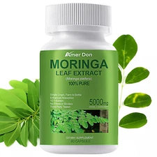Moringa Leaf 5000mg - Metabolism and Digestive Support, Immunity and Energy 60