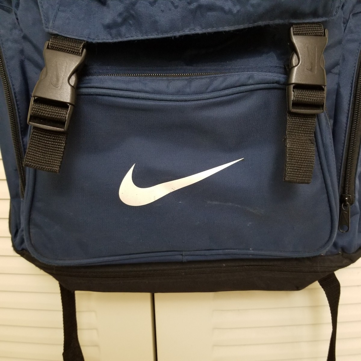 90s vintage NIKE リュック backpack y2k 90s Nike Old School Y2K Swoosh Navy Pocket Backpack Bag | eBay