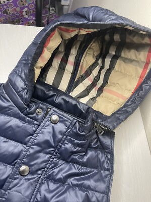 BURBERRY CHILDREN BOYS HOODIE ZIP PUFFER VEST SIZE 6Y | eBay