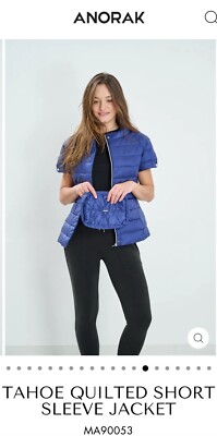 NEW! Women s MY ANORAK Nylon Duck Down Vest Spring Sz L with Matching Pouch $55.