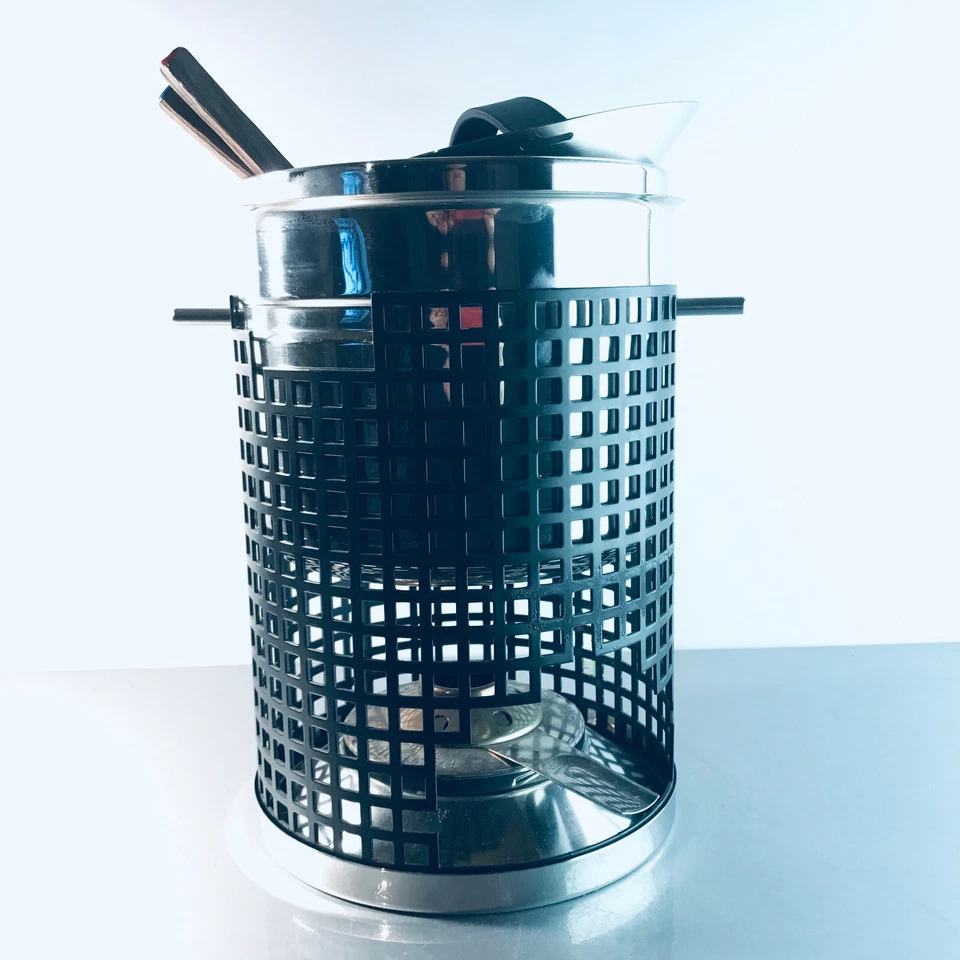 SPRING Swiss Fondue Topf Fonduetopf Stövchen Rechaud Edelstahl Gabeln - Bild 2 von 4