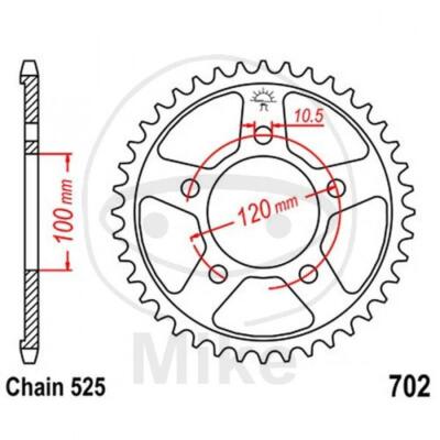 Zahnrad Z46 525 Silber D. Int. 100 727.04.81 Für Aprilia 850 Mana Gt 2009-2016