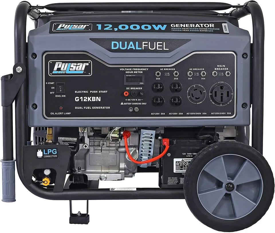 Pulsar 12,000-W Portable Hybrid Dual Fuel Gas Powered Electric Start Generator - Image 3 of 4