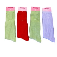 Gymboree Girls Socks Sz 5-7 Yrs NWT Lilac Orange Green 4 Pairs New Old Stock