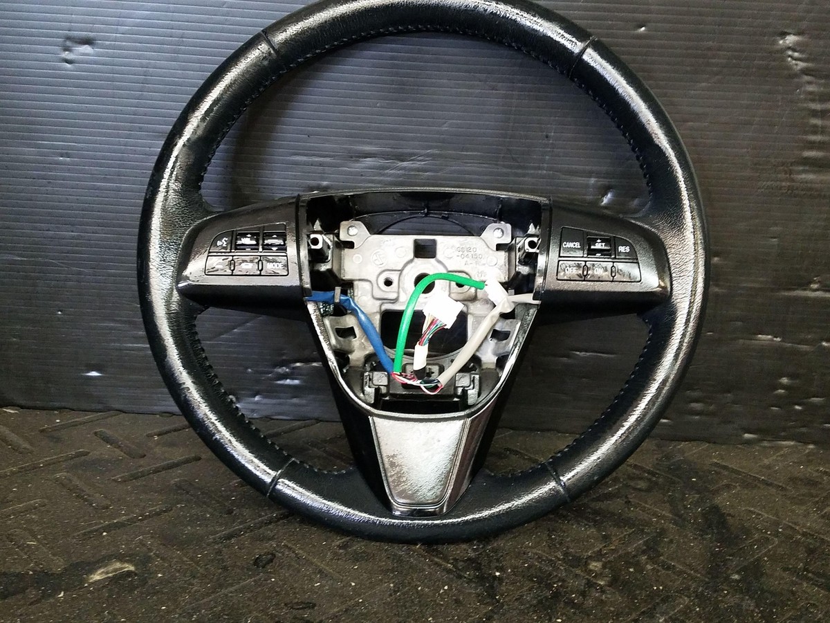 2011 MAZDA CX9 BLACK LEATHER WRAPPED STEERING WHEEL WITH ACCESSORY
