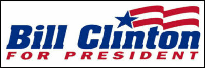 8cm 2xAufkleber Sticker Bill Clinton For President I Vintage Look F644