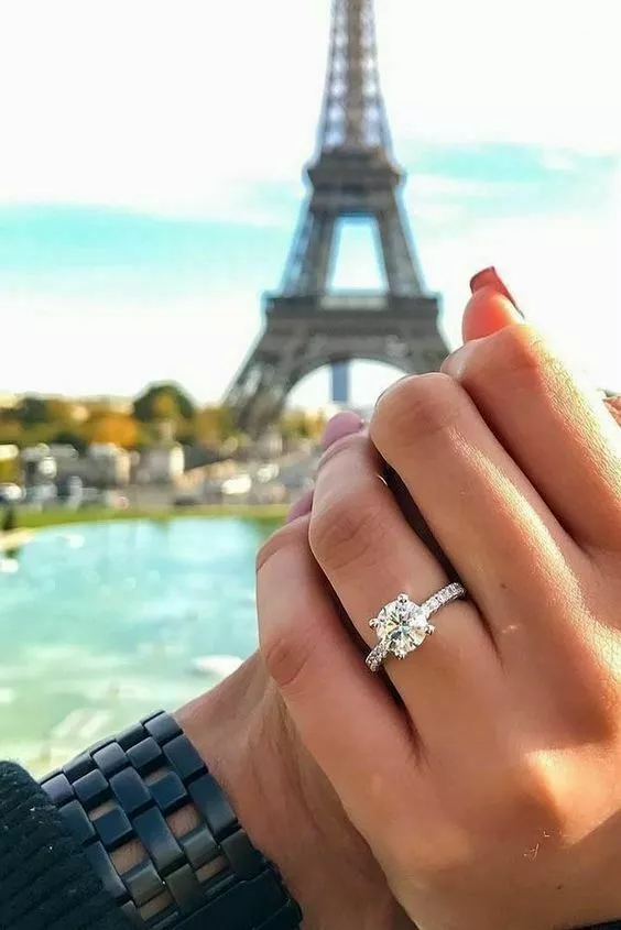 2Ct Moissanite Fian ailles Solitaire Bague Mariage 14k Plaqu or