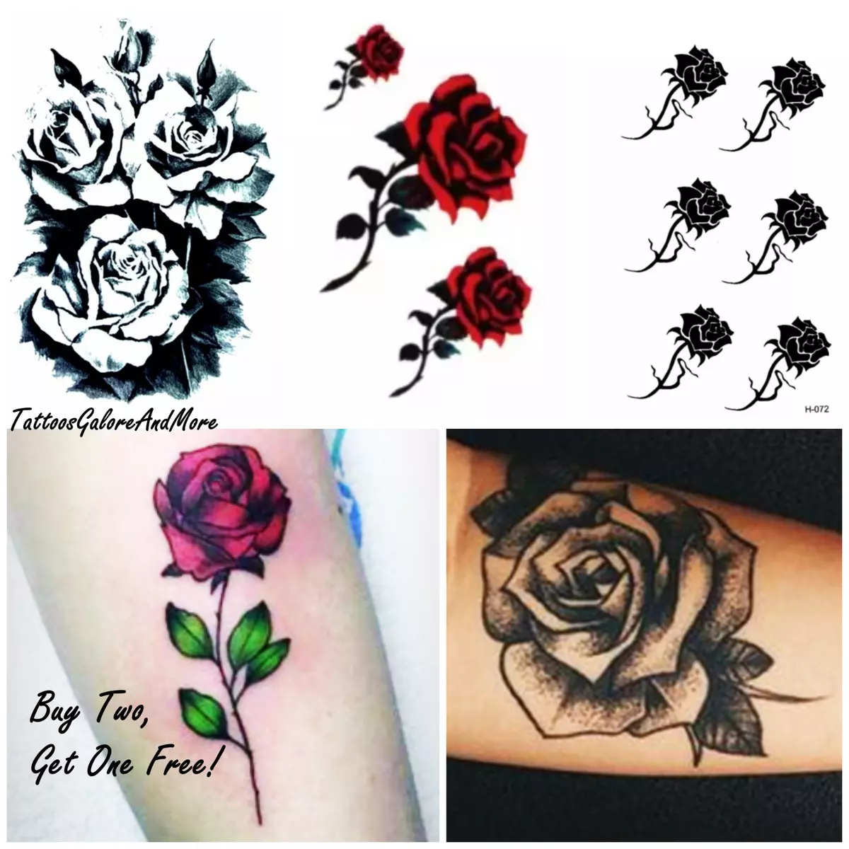 gothic floral tattoo