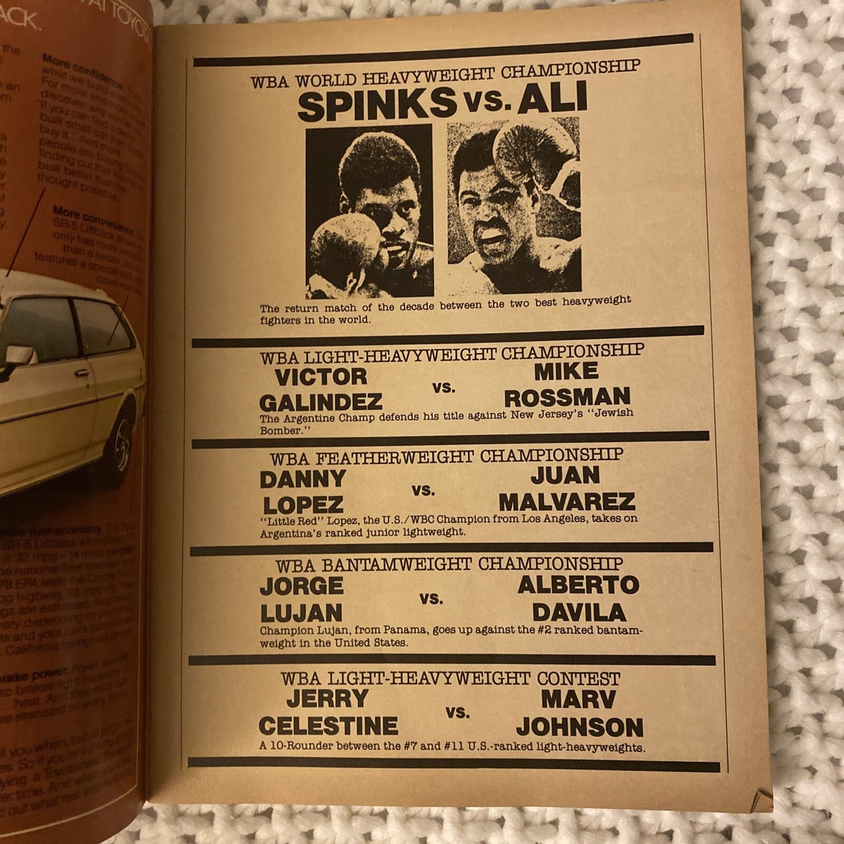 Sept 15 1978 Muhammad Ali vs Leon Spinks Official Fight Program w