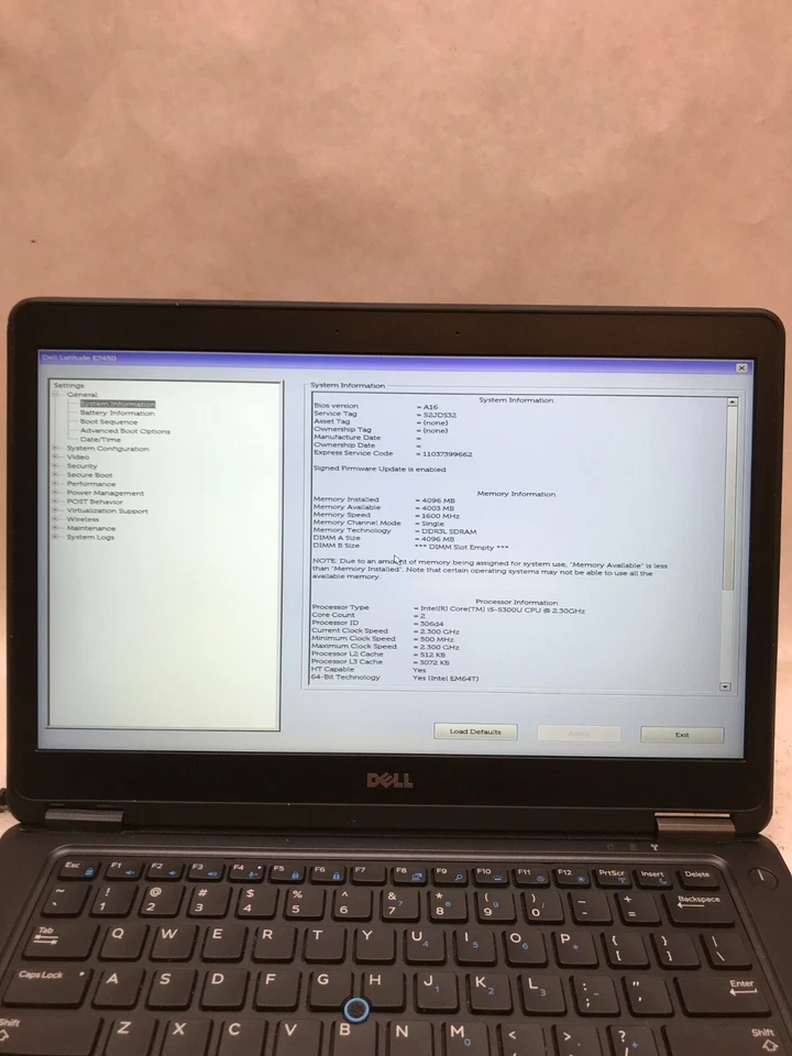 Dell Latitude E7450 14" Laptop Intel i5-5300U 2.3GHz 4GB RAM NO HDD/OS Chips -DW - Image 2 of 4