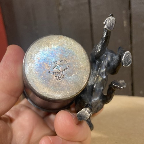 JAMES W. TUFTS, BOSTON, MASS. SILVERPLATE MATCH / TOOTHPICK HOLDER Bird Dog - Picture 8 of 11