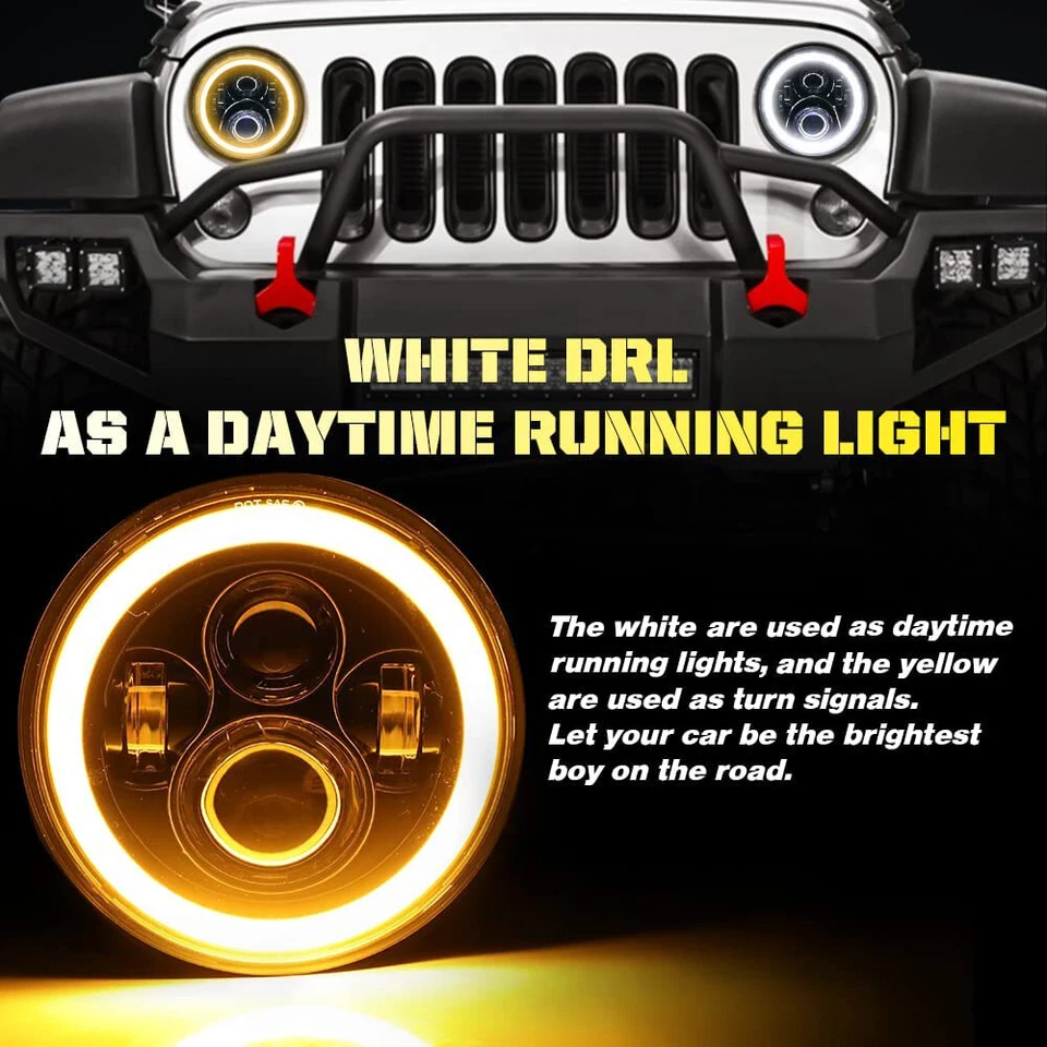 Par de faros LED proyectores redondos de 7 pulgadas de haz alto bajo ajuste para MG Midget 1969-1979 Foto 4 de 4