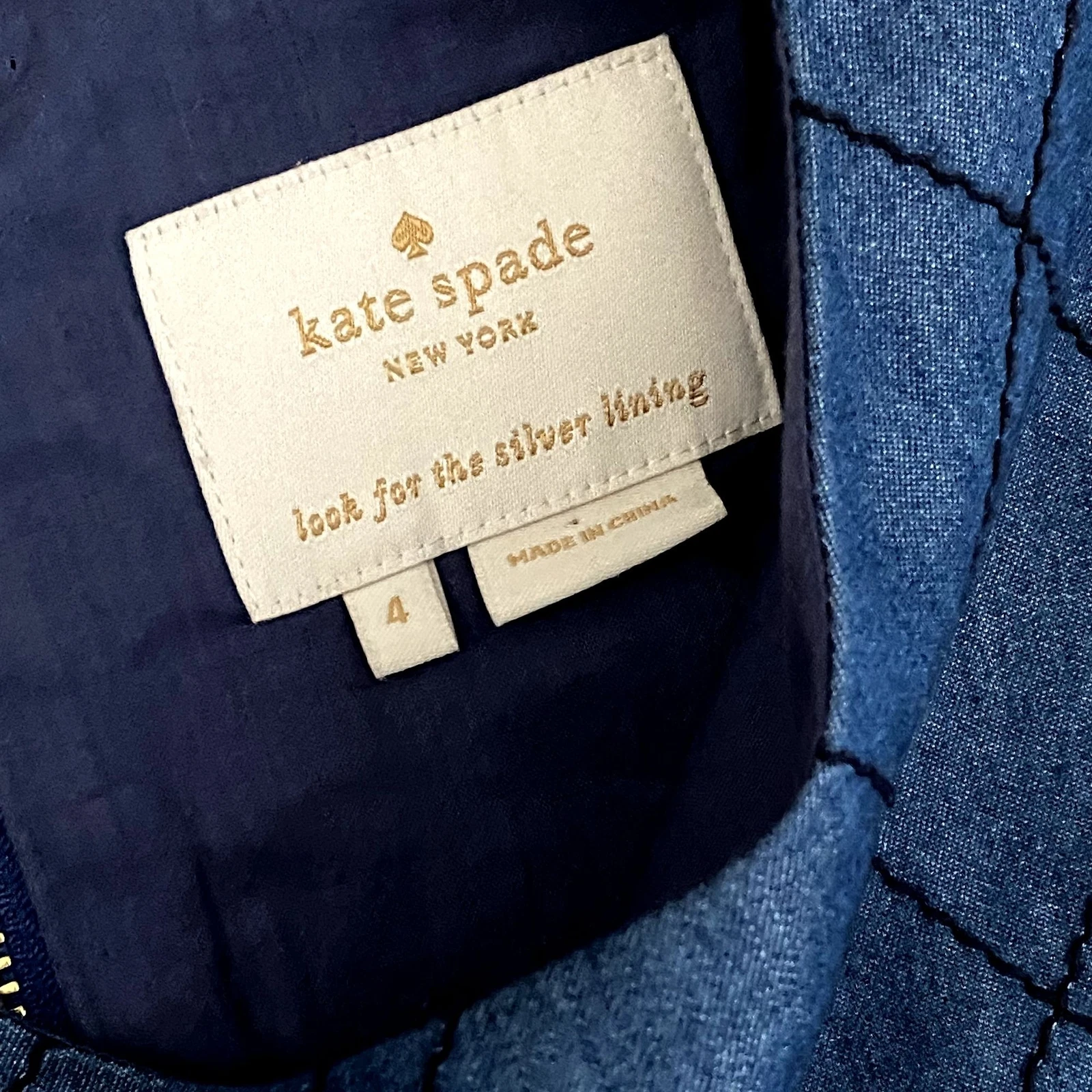 Abito a tubino trapuntato Kate Spade Chambray Blu Taglia 4