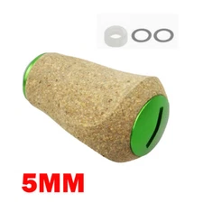 1X 5mm Green For Abu Shimano Daiwa Reel Handle Knob Soft Rubber Cork Wood USA