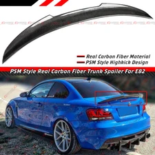 For 2007-13 BMW E82 125i 135i 1M PSM Style Real Carbon Fiber Trunk Spoiler Wing