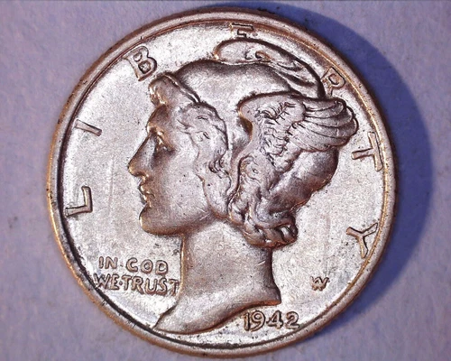 1942 MERCURY DIME AU  **516-5