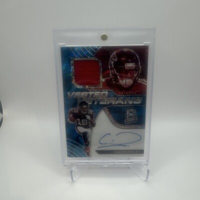 2020 Panini Spectra Calvin Ridley Auto Patch Vested Veterans Disco Prizm /25 NFL