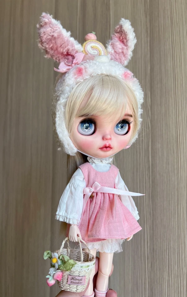 Blythe Doll Clothes -- Cute Bunny Themed Kids Wear Style Dress Set (RARE) - Image 2 of 4