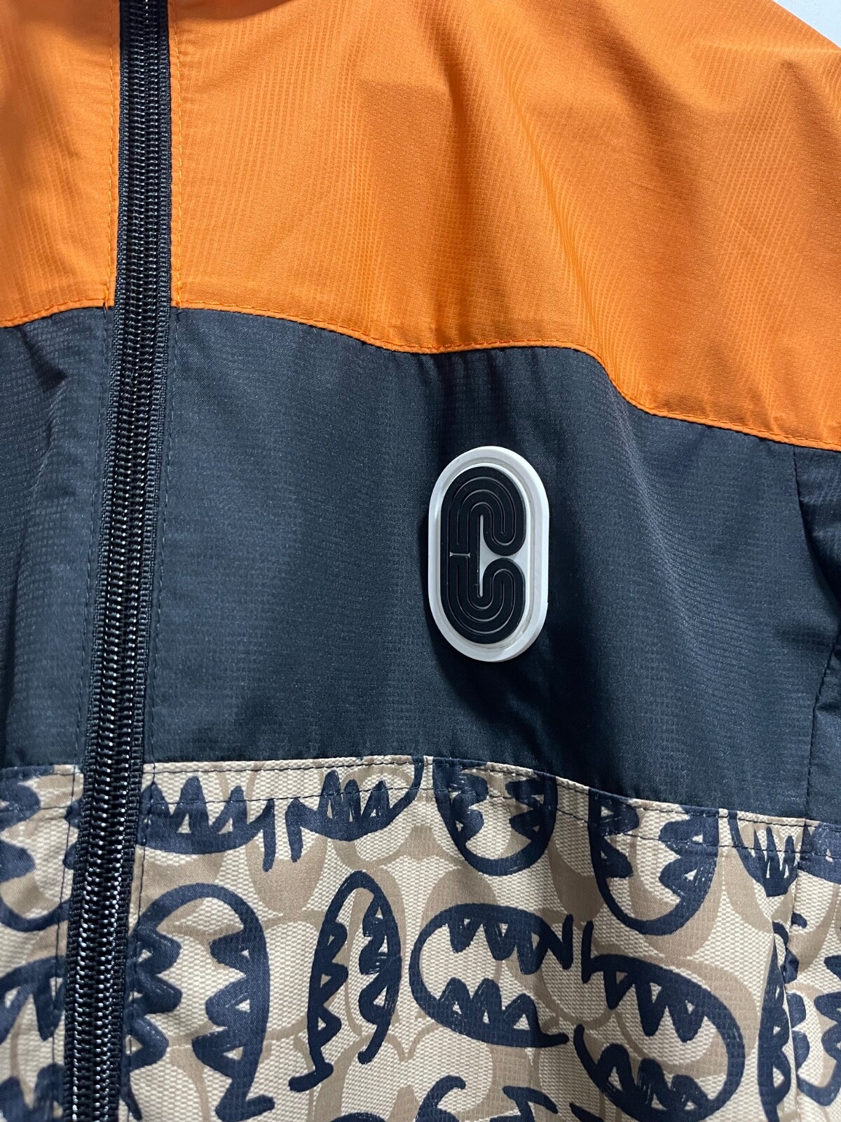 Coach Men Windbreaker Guang Yu x Coach Collab Rare Jacket Small Orange Rare image 10