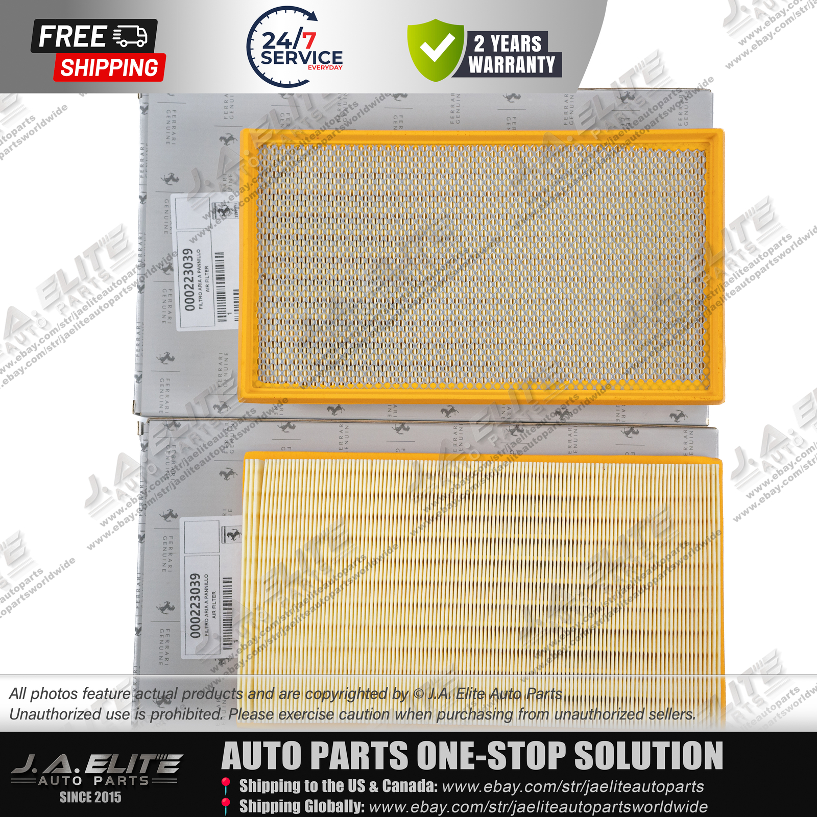 2pcs Air Filters for Ferrari 599, 612, 812, FF, F12, OEM:223039