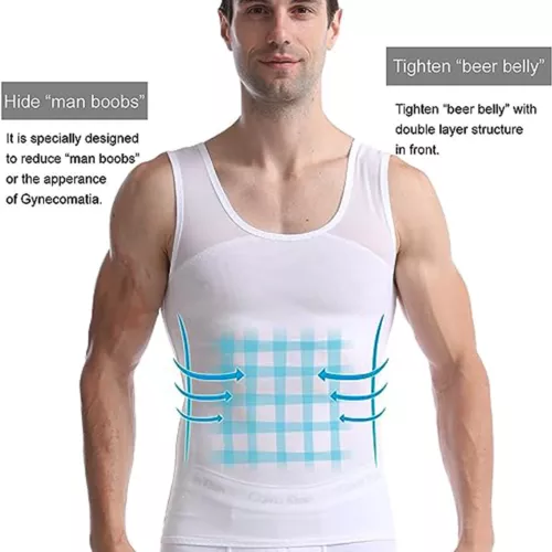 Corsetto superiore uomo miglior dimagrante body shaper trimmer controllo pancia serbatoio cintura maschio - Foto 4 di 31