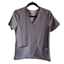 Figs Scrub Top XS Gray Grey Technical Collection Casma Three Pocket Shirt V Neck