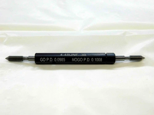 NEW 4 48 UNF 3B THREAD PLUG GAGE #4 .112 GO NO GO P.D.'S= .0985 & .1008 4-48