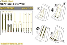 Metallic Details MDP72006 1:72 USAF seat belts WWII Aircraft accessories