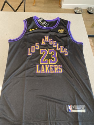 #ad Nike Los Angeles Lakers LeBron James #23 NBA Jersey Black Size 52 XL large ￼ $120.00