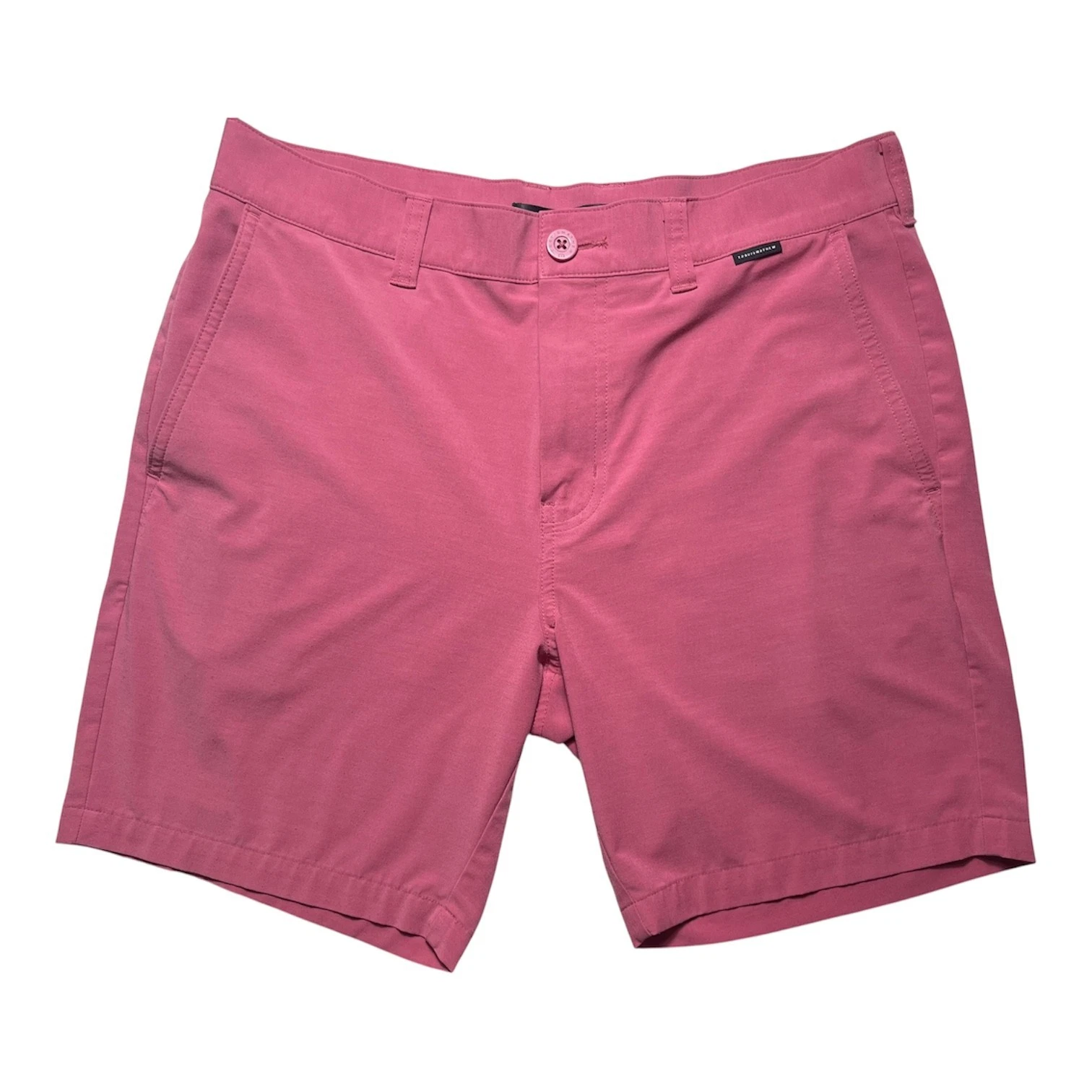 TravisMathews Men Sz 32 Sand Harbor 7.5in Rose Pink Golf Shorts Performance-1902