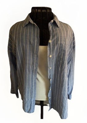 TIME & TRU Women's Blue w/ White Vertical Stripes Button-Down Shirt Sz.XXL (20)