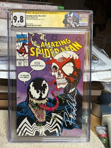 Amazing Spider-Man #347 CGC 9.8! CGC SS SIGNED Randy Emberlin, Shakespeare Venom