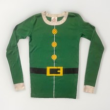 Hanna Andersson Kids Christmas Elf PJ Pajama Shirt Top Size 14 160cm Green