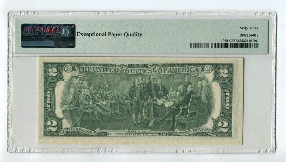 1976 $2 Federal Reserve Note Richmond PMG 63 EPQ Choice Uncirculate GR11 - Image 2 of 2