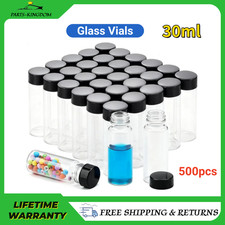 500PCS 30ml Clear Glass Vials with Leak-Proof Caps,Perfect for Liquid Storage