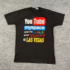 Vintage Y2k Funny Youtube Myspace Google Yahoo Las-Vegas Shirt M 19x28 Naughty