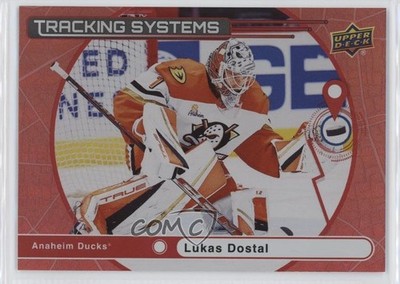 2025-26 Upper Deck Series 1 Tracking Systems Red 68/199 Lukas Dostal #TS-13 10no