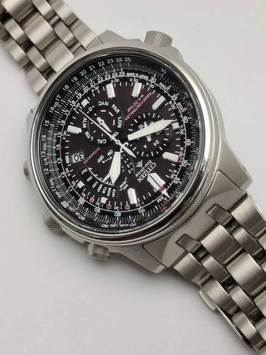 Citizen Promaster E600-T008089 Eco-Drive Radio-Pilotée Titan Solar Montre Hommes - Photo 6 sur 10