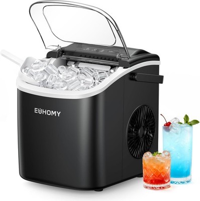 Portable Ice Maker 26.5lbs Auto-Clean Black