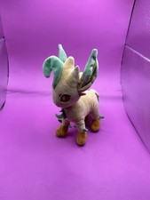 Muñeco de peluche Pokemon Center Leafeon S Sol/Luna 2014 8 1/2 pulgadas de alto
