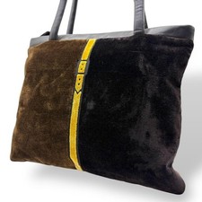 Borsa Roberta di Camerino Tote Bag Pelle Velour Nero Marrone Donna USATA...