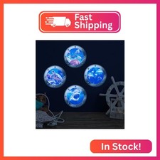 3D Ocean Animals World Wall Stickers Glow in the Dark, 4 Pcs Sharks Turtles Jell