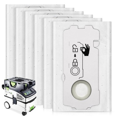 204308 CT Mini/Midi Filter Bags - 6 Pack Compatible with Festool Models