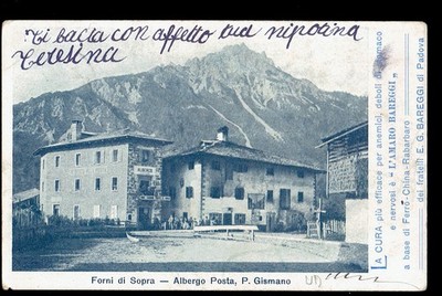 OVENS ABOVE (Udine). CARNIA. Hotel POSTA. Vg. c/fr. 1914.